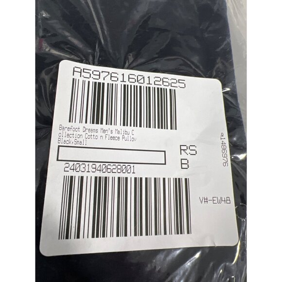Barefoot Dreams Mens Malibu Collection Cotton Fleece Pullover Black Size Small - Picture 2 of 6